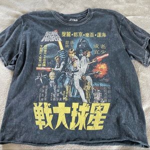 star wars cropped graphic tee